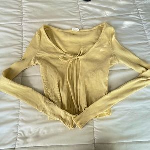 Pastel Yellow Cardigan Top